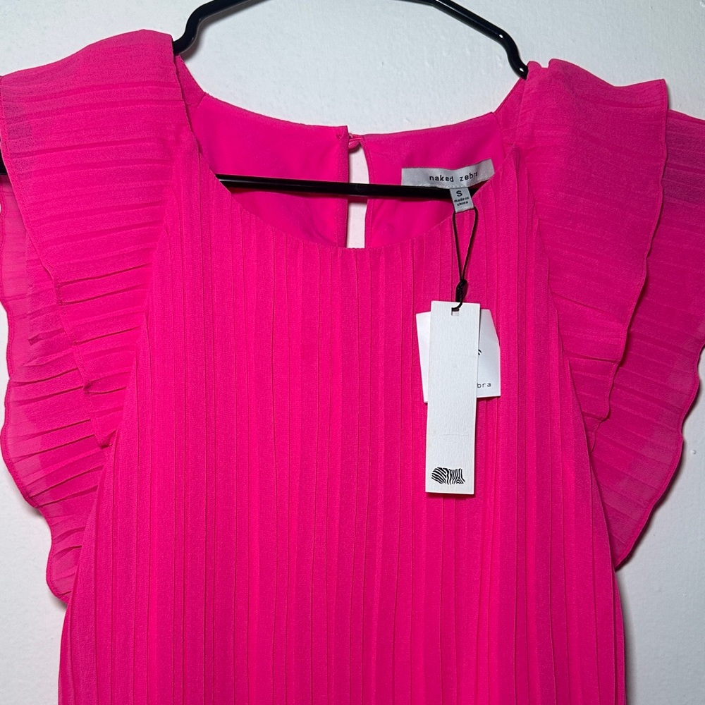 NAK Fuchsia Ruffle Sleeve Dress - Picture 3 of 5